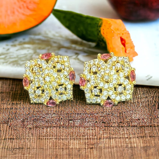 Papaya Flower Stud Earrings
