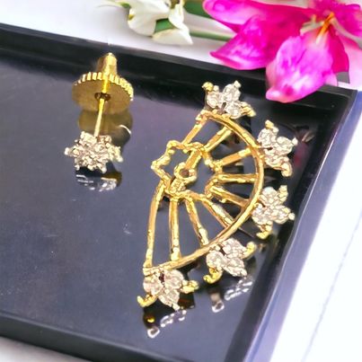 earring  and stud earring with a flower