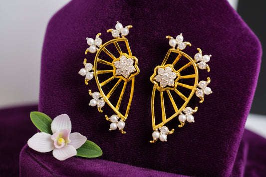 stud earring with flowers
